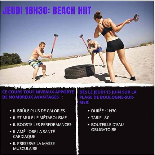 Beach Hiit jeudi 18h30